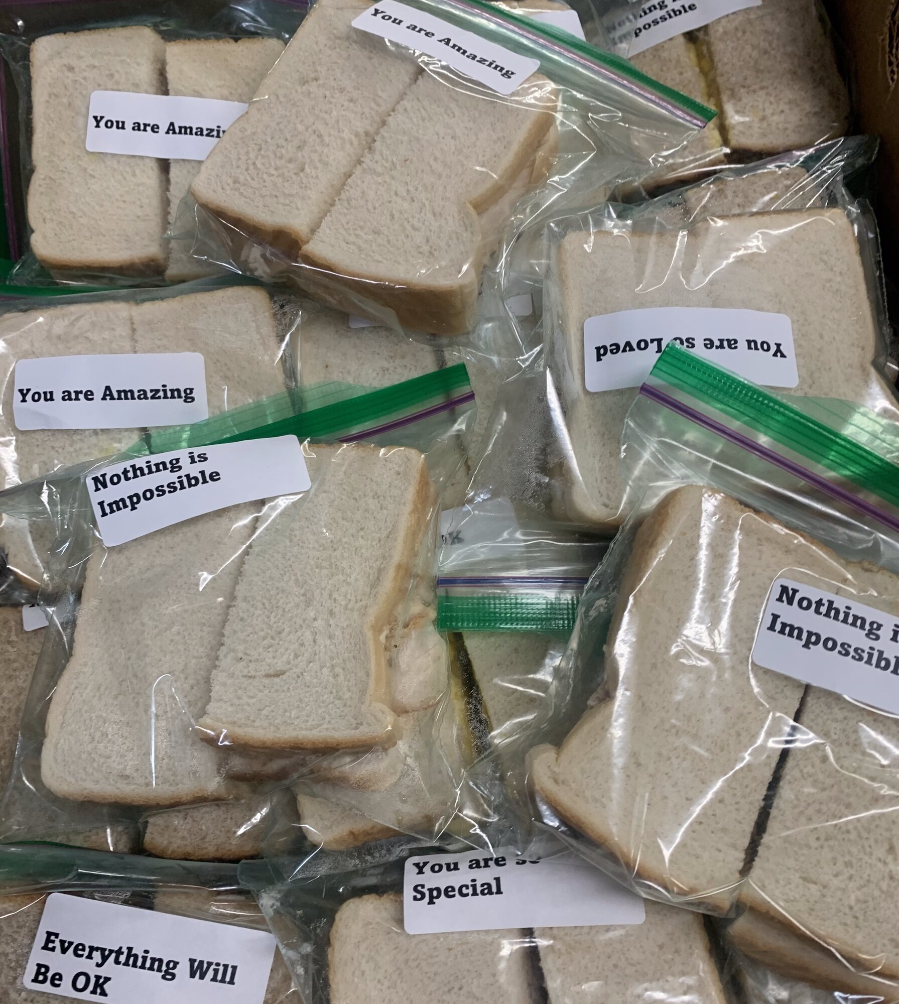 Meals with encouraging messages